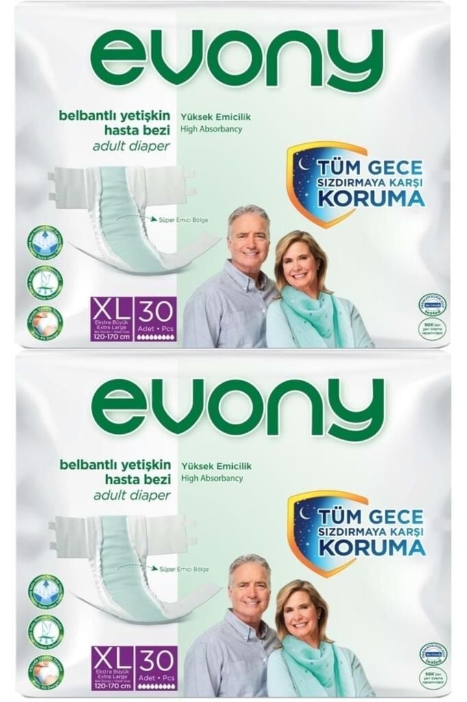 Hasta Bezi Yetişkin Bel Bantlı Tekstil Yüzey Extra Large- Ekstra Büyük Boy 60 Adet (2pk*30)