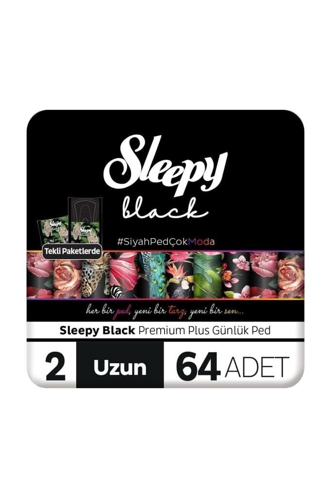 Black Premium Plus Günlük Ped Uzun 64 Adet Ped