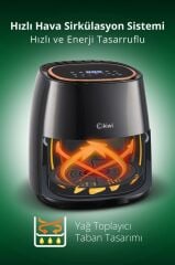 Kiwi Dijital Yağsız Fritöz Air Fryer 5 Lt KAF-5536